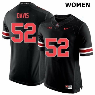 Women's Ohio State Buckeyes #52 Wyatt Davis Blackout Nike NCAA College Football Jersey Latest PSE3044ZG